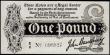 London Coins : A165 : Lot 291 : One Pound Bradbury T3.3  Black Six digit serial issue 1914 series E6 098927 EF and Exceptionally Rar...