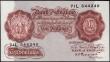 London Coins : A165 : Lot 346 : Ten Shillings Peppiatt B256 Unthreaded Red/Brown Third Period issue 1948 LAST RUN series 71L 544240 ...
