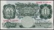 London Coins : A165 : Lot 351 : One Pound Green Peppiatt B261 Threaded Fourth Period Replecment issue 1948 series S03S 715068 minor ...