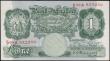 London Coins : A165 : Lot 353 : One Pound Green Peppiatt Fourth Period, B260 Threaded issue 1948, first series S55A 877250, choice U...