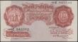 London Coins : A165 : Lot 356 : Ten Shillings Peppiatt B262 Threaded Red/Brown Fourth Period issue 1948 last series 90E 945543 UNC