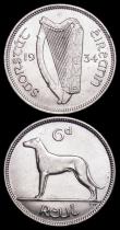 London Coins : A165 : Lot 3688 : Ireland (2) Sixpence 1934 S.6628 EF, Threepence 1934 S.6629 GEF