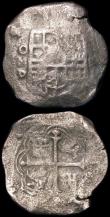 London Coins : A165 : Lot 3775 : Spanish American 8 Reales Cobs (2) dates not visible, types not fully visible, one possibly a Mexico...