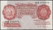London Coins : A165 : Lot 379 : Ten Shillings O'Brien, B272 Red/Brown Replacement issue 1955, series 52A 275575, UNC