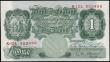 London Coins : A165 : Lot 384 : One Pound Green O'Brien, B273 issued 1955, last run series K13L 503456, about UNC with light di...