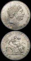 London Coins : A165 : Lot 3852 : Crowns (2) 1818 LIX ESC 214, Bull 2009 GVF with some contact marks and a light golden tone, 1819 LIX...