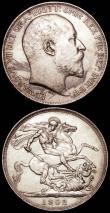 London Coins : A165 : Lot 3854 : Crowns (2) 1892 ESC 302, Bull 2592 VF/GVF the reverse with some tone spots, 1902 ESC 361, Bull 3560 ...
