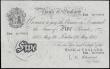 London Coins : A165 : Lot 388 : Five Pounds O'Brien White Note B275 Thin paper Metal thread issue dated 28th May 1955 series Z8...