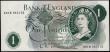 London Coins : A165 : Lot 395 : One pound O'Brien QE2 portrait and seated Britannia B283 Experimental R reverse issue 1960 FIRS...