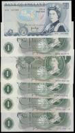 London Coins : A165 : Lot 428 : Bank of England Page (6) Five Pounds QE2 pictorial & The Duke of Wellington B334 Blue L Reverse ...