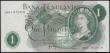 London Coins : A165 : Lot 431 : One Pound Page QE2 portrait & seated Britannia B322 Green issue 1970 scarce first run series AN0...