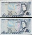 London Coins : A165 : Lot 444 : Five Pounds QE2 and The Duke of Wellington (2) Page B332 issued 1971 a first & last series pair ...