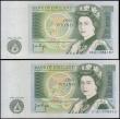 London Coins : A165 : Lot 451 : One Pound QE2 pictorial type and Sir Isaac Newton, Page B339 issued 1978 (2), the first being a firs...