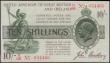 London Coins : A165 : Lot 509 : Ten Shillings Bradbury T20 Red Dash in No. Third issue 1918 series B98 034466 pressed VF-GVF