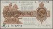 London Coins : A165 : Lot 510 : One Pound Fisher T24 issued 1919 LAST series X/15 476071 GEF