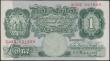 London Coins : A165 : Lot 523 : One Pound Green Peppiatt B261 Threaded Fourth Period Replacement issue 1948 series S02S 821829 EF