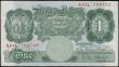 London Coins : A165 : Lot 530 : One Pound Green O'Brien B273 issue 1955 FIRST RUN LAST SERIES A01L 159742  about UNC. Rare and ...