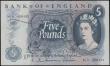 London Coins : A165 : Lot 536 : Five Pounds Hollom B298 M10 408152 Replacement EF