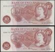 London Coins : A165 : Lot 543 : Ten Shillings Fforde QE2 portrait and seated Britannia FIRST and LAST RUN B310 issued 1967 (2) serie...