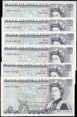 London Coins : A165 : Lot 564 : Five Pounds Somerset QE2 pictorial & The Duke of Wellington B343 issues 1980 (5) including a FRI...