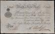 London Coins : A165 : Lot 602 : Weald of Kent Bank Cranbrook Five Pounds dated 19th November 1813 No.3021 for Argles Bishop, Brenchl...