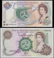 London Coins : A165 : Lot 646 : Isle of Man Government 10 Pounds (2) comprising Pick 42 (Banknote Yearbook IM53, IOMPM M536) serial ...
