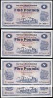 London Coins : A165 : Lot 702 : Northern Ireland Northern Bank Limited 5 Pounds dated 1st April 1982 signature Ervin Pick188d (4) co...