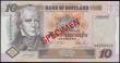 London Coins : A165 : Lot 755 : Scotland Bank of Scotland &pound;10 SPECIMEN dated 1st February 1995 series AA000000, signed Pattull...