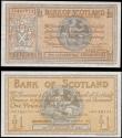 London Coins : A165 : Lot 764 : Scotland Bank of Scotland 1 Pounds signatures Lord Elphinstone for Governor and John B Crawford for ...