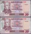 London Coins : A165 : Lot 777 : Scotland Bank of Scotland 20 Pounds 300th year Anniversary of Bank of Scotland in 1995 issues FIRST ...