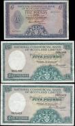London Coins : A165 : Lot 809 : Scotland The National Commercial Bank of Scotland Limited 5 Pounds signature D. Alexander 1960'...