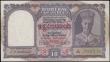 London Coins : A165 : Lot 864 : Burma 10 Rupees Burma Currency Board Pick 32 ND (1947) Red overprint on Reserve Bank of India 10 Rup...