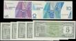 London Coins : A166 : Lot 101 : Aruba (7) including a complete denomination set of the Banco Central di Aruba 1986 "Flag" ...