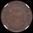 London Coins : A166 : Lot 1130 : India Half Rupee Trial undated (1905) 23mm diameter in copper Obverse: Tiger standing left in grass ...