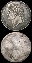 London Coins : A166 : Lot 1538 : Crown 1821 Uniface trials or electrotypes for both sides of the coin, the reverse slightly convex, s...