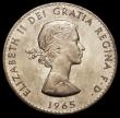 London Coins : A166 : Lot 1579 : Crown 1965 Satin Finish Specimen striking, with underlying brilliance ESC 393O, Bull 4341 nFDC comes...