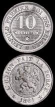 London Coins : A166 : Lot 2638 : Belgium (3) 10 Centimes (2) 1864 KM#22 DES BELGES A/UNC, 1898 KM#43 DER BELGEN EF, 1898 KM#42 DES BE...