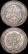 London Coins : A166 : Lot 2777 : Germany - Weimar Republic 5 Reichsmarks (2) 1928A KM#56 Good Fine, 1928D KM#56 About VF with a few s...