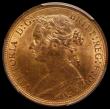 London Coins : A166 : Lot 2987 : Halfpenny 1880 Freeman 341A dies 15*+P in a PCGS holder and graded MS64 RB, rated R12 by Freeman, we...