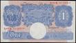 London Coins : A166 : Lot 49 : One Pound Peppiatt World War II B250 Blue/Pink Emergency issue 1940 FIRST RUN serial number S01D 312...