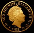 London Coins : A166 : Lot 578 : Five Hundred Pounds 2018  Queen's Beasts - The Red Dragon of Wales 5oz. 24 carat Gold Proof S.Q...
