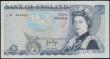 London Coins : A166 : Lot 68 : Five Pounds QE2 pictorial & The Duke of Wellington ERROR note B332 issue 1971 LAST series number...