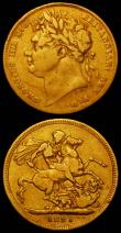London Coins : A167 : Lot 1208 : Sovereigns 1821 (2) Marsh 5 the first VG/approaching Fine, the second, VG rubbed on the obverse