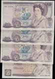 London Coins : A167 : Lot 1380 : Bank of England 1970 and 1988 issues (4) in higher grades VF/GVF to about UNC comprising 20 Pounds P...