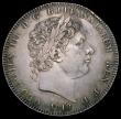 London Coins : A167 : Lot 466 : Crown 1818 LVIII ESC 211 GVF toned, slightly uneven on the reverse, the obverse with an edge bruise ...