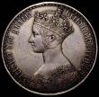 London Coins : A168 : Lot 1147 : Crown 1847 Gothic UNDECIMO ESC 288, Bull 2571 NVF/VF the obverse once cleaned with some scratches, n...
