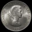 London Coins : A168 : Lot 1173 : Crown 1965 Satin Finish Specimen striking ESC 393O, Bull 4341, Davies 2301M. Excessively rare rated ...