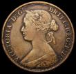 London Coins : A168 : Lot 2212 : Halfpenny 1862 Rocks to left of lighthouse. Long Flag. E of PENNY is as an inverted reversed F (no t...