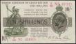 London Coins : A168 : Lot 25 : Ten Shillings Fisher T26 First issue Red dash in No. photogravure printing and Ireland in title issu...