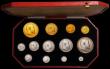 London Coins : A168 : Lot 467 : Proof Set 1902 Long Matt Set (13 coins) Gold Five Pounds, Two Pounds, Sovereign and Half Sovereign, ...